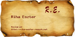 Riha Eszter névjegykártya